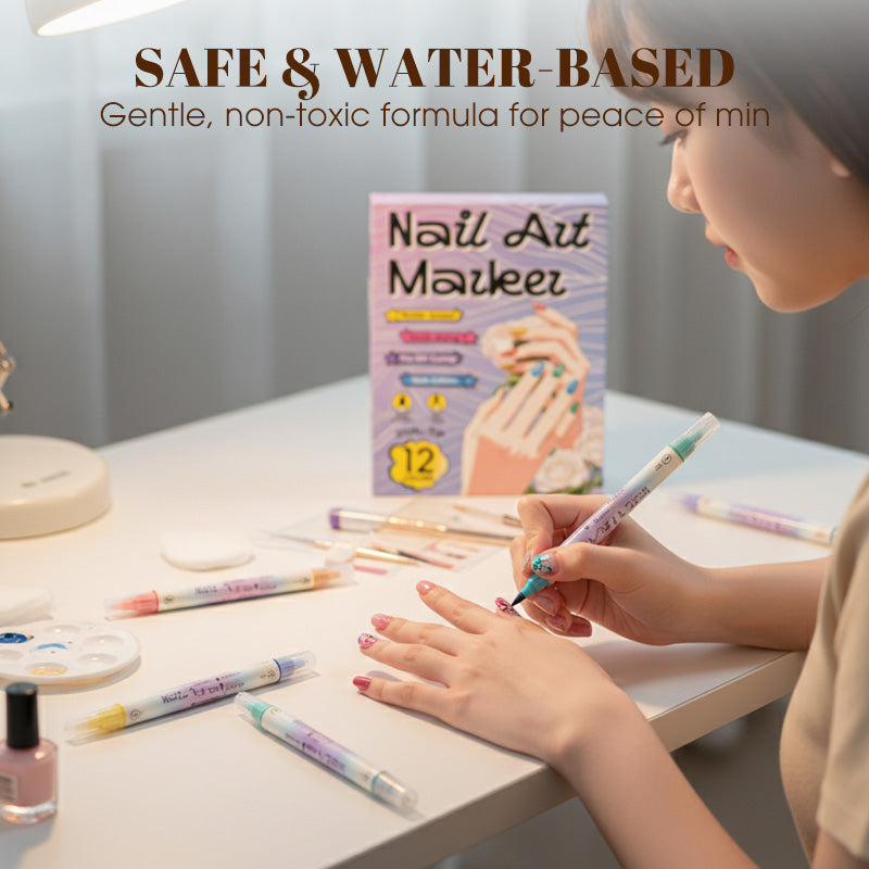 🥳2026 HOT SALE £9.99!!🥳💞50K+ SOLD!✨🎨Dual‑Tip Nail Art Pens – Quick‑dry, no UV lamp. Fine & brush tips. 12/24 vibrant colors. Easy DIY at home. No smudges, just art! 💅🖌️