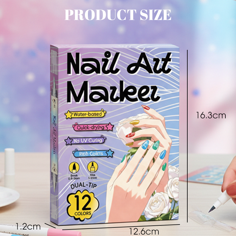 🥳2026 HOT SALE £9.99!!🥳💞50K+ SOLD!✨🎨Dual‑Tip Nail Art Pens – Quick‑dry, no UV lamp. Fine & brush tips. 12/24 vibrant colors. Easy DIY at home. No smudges, just art! 💅🖌️
