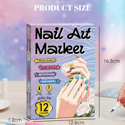 🥳2026 HOT SALE £9.99!!🥳💞50K+ SOLD!✨🎨Dual‑Tip Nail Art Pens – Quick‑dry, no UV lamp. Fine & brush tips. 12/24 vibrant colors. Easy DIY at home. No smudges, just art! 💅🖌️