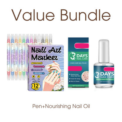 🥳2026 HOT SALE £9.99!!🥳💞50K+ SOLD!✨🎨Dual‑Tip Nail Art Pens – Quick‑dry, no UV lamp. Fine & brush tips. 12/24 vibrant colors. Easy DIY at home. No smudges, just art! 💅🖌️