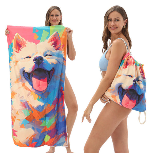 🏖️Summer Hot Sale - ONLY ￡10.99!!⚡50K+ SOLD!🌞🌊2-in-1 Printed Beach Towel Backpack