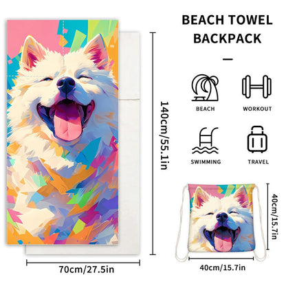 🏖️Summer Hot Sale - ONLY ￡10.99!!⚡50K+ SOLD!🌞🌊2-in-1 Printed Beach Towel Backpack
