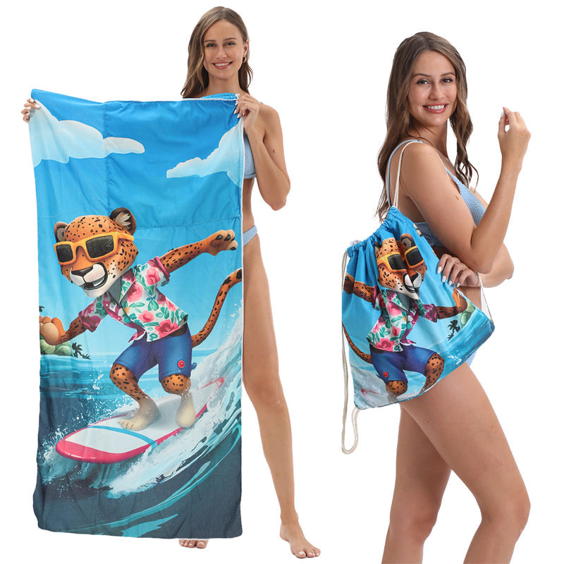 🏖️Summer Hot Sale - ONLY ￡10.99!!⚡50K+ SOLD!🌞🌊2-in-1 Printed Beach Towel Backpack