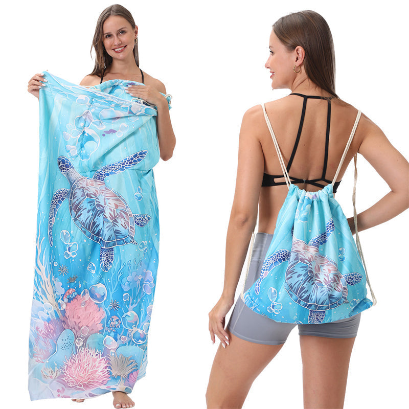 🏖️Summer Hot Sale - ONLY ￡10.99!!⚡50K+ SOLD!🌞🌊2-in-1 Printed Beach Towel Backpack
