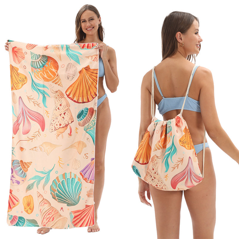 🏖️Summer Hot Sale - ONLY ￡10.99!!⚡50K+ SOLD!🌞🌊2-in-1 Printed Beach Towel Backpack