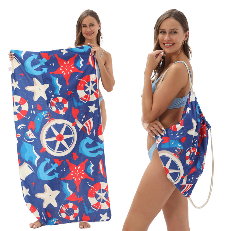 🏖️Summer Hot Sale - ONLY ￡10.99!!⚡50K+ SOLD!🌞🌊2-in-1 Printed Beach Towel Backpack