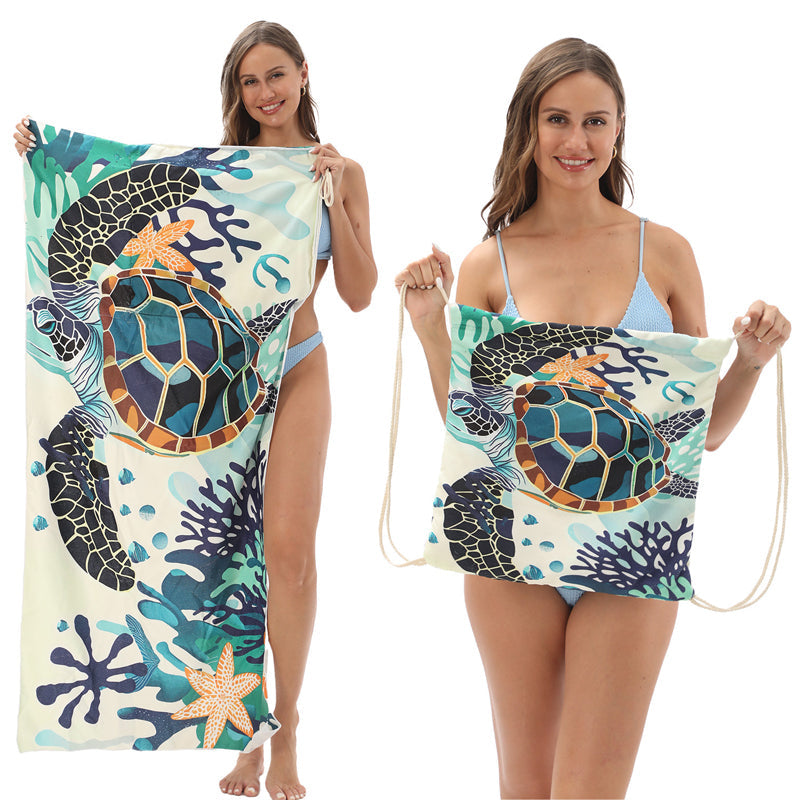 🏖️Summer Hot Sale - ONLY ￡10.99!!⚡50K+ SOLD!🌞🌊2-in-1 Printed Beach Towel Backpack