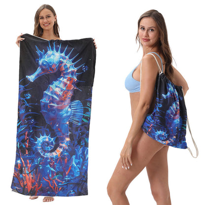 🏖️Summer Hot Sale - ONLY ￡10.99!!⚡50K+ SOLD!🌞🌊2-in-1 Printed Beach Towel Backpack