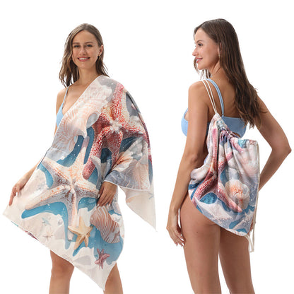 🏖️Summer Hot Sale - ONLY ￡10.99!!⚡50K+ SOLD!🌞🌊2-in-1 Printed Beach Towel Backpack