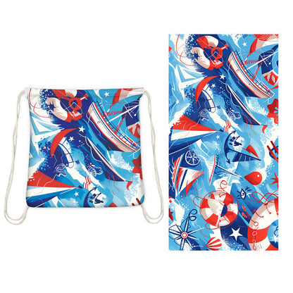 🏖️Summer Hot Sale - ONLY ￡10.99!!⚡50K+ SOLD!🌞🌊2-in-1 Printed Beach Towel Backpack
