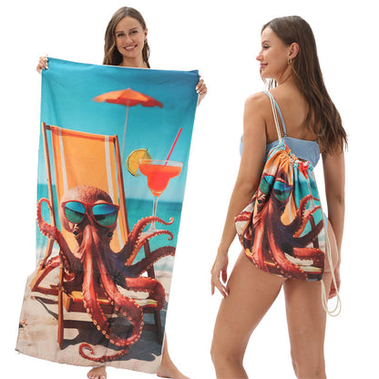 🏖️Summer Hot Sale - ONLY ￡10.99!!⚡50K+ SOLD!🌞🌊2-in-1 Printed Beach Towel Backpack