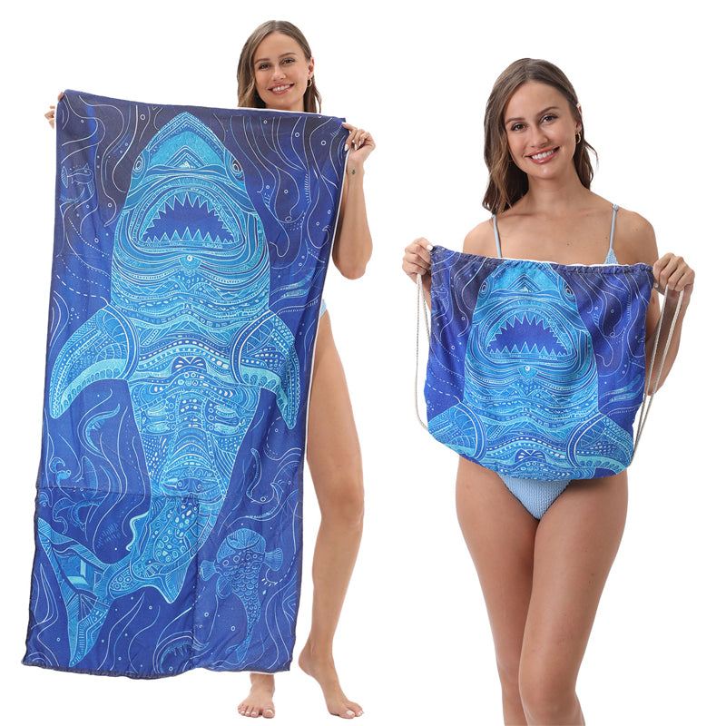 🏖️Summer Hot Sale - ONLY ￡10.99!!⚡50K+ SOLD!🌞🌊2-in-1 Printed Beach Towel Backpack