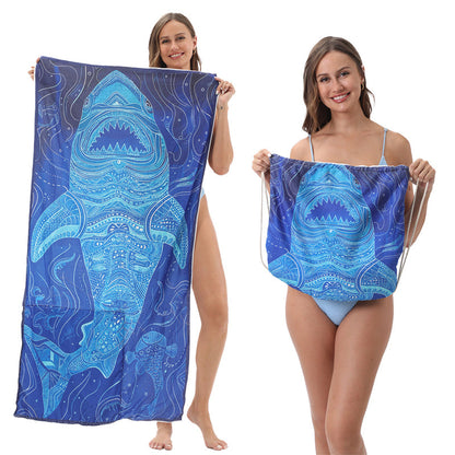 🏖️Summer Hot Sale - ONLY ￡10.99!!⚡50K+ SOLD!🌞🌊2-in-1 Printed Beach Towel Backpack