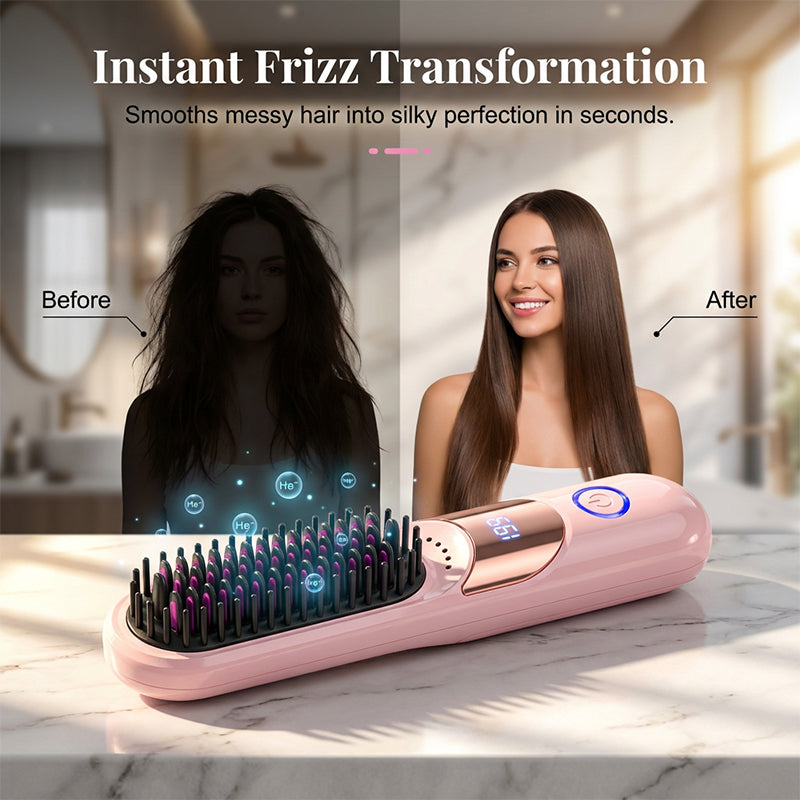⏰Last 4 hours Sale £14.99!!💞50K+ SOLD!💇‍♀️3-Temp Ionic Straightening Comb – Anti-scald design, gentle on hair. Adds shine, reduces frizz. Perfect for safe daily styling. 🌸🛡️