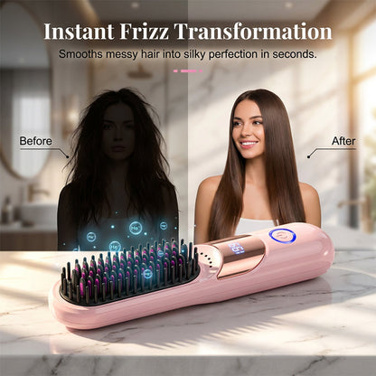 ⏰Last 4 hours Sale £14.99!!💞50K+ SOLD!💇‍♀️3-Temp Ionic Straightening Comb – Anti-scald design, gentle on hair. Adds shine, reduces frizz. Perfect for safe daily styling. 🌸🛡️