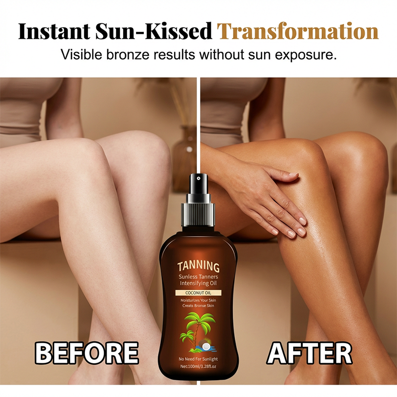 🏖️Summer Hot Sale - ONLY ￡9.99!!⚡50K+ SOLD!🌞Sunless Tanning Oil with Coconut Oil