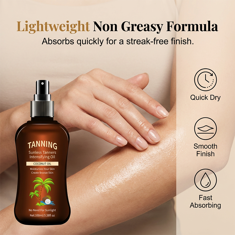🏖️Summer Hot Sale - ONLY ￡9.99!!⚡50K+ SOLD!🌞Sunless Tanning Oil with Coconut Oil