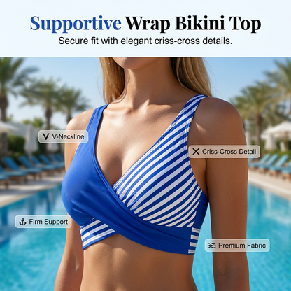 🏖️Summer Hot Sale - ONLY ￡14.99!!⚡50K+ SOLD!🌞🌊Two-Piece Color Block & Stripe Bikini Swimsuit