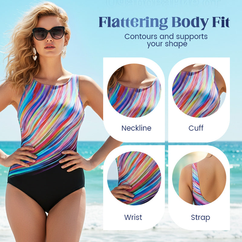 🏖️Summer Hot Sale - ONLY ￡12.99!!⚡50K+ SOLD!🩱🌊Fashion Printed One-Piece Swimsuit | Soft Stretch Fabric & Ruching Detail for an Instant Slimming Look