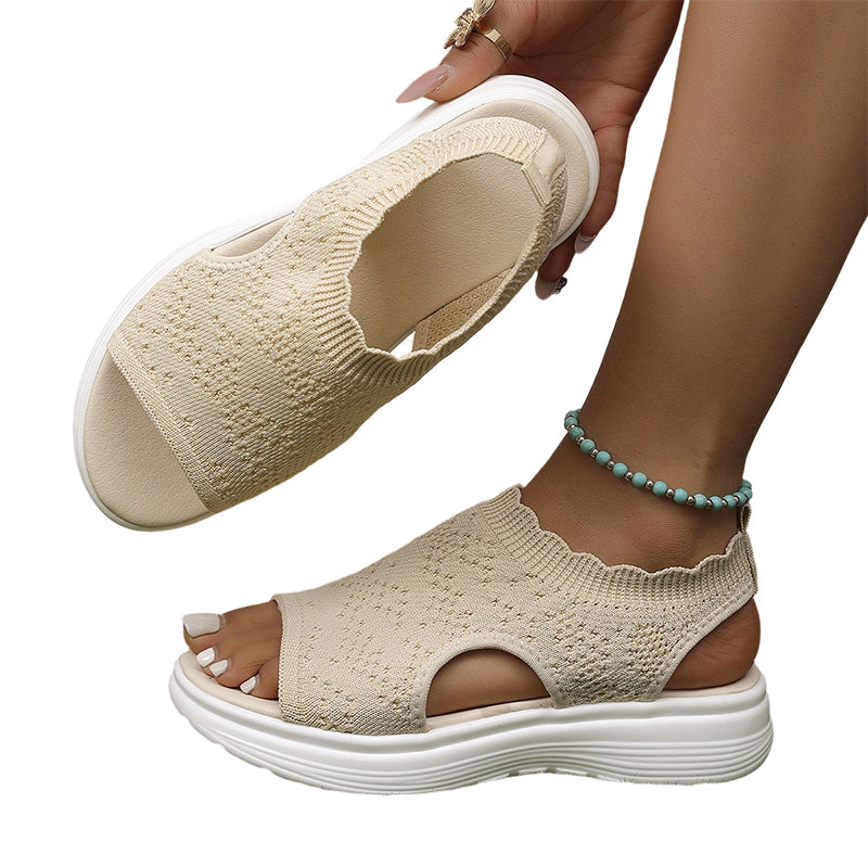 ⏳2026 Summer Hot Sale 70% OFF🎁Women’s Knit Platform Sandals – Lightweight, Breathable & Arch-Supported 🏝️☁️