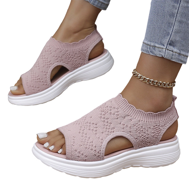 ⏳2026 Summer Hot Sale 70% OFF🎁Women’s Knit Platform Sandals – Lightweight, Breathable & Arch-Supported 🏝️☁️