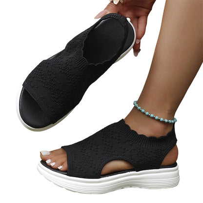 ⏳2026 Summer Hot Sale 70% OFF🎁Women’s Knit Platform Sandals – Lightweight, Breathable & Arch-Supported 🏝️☁️