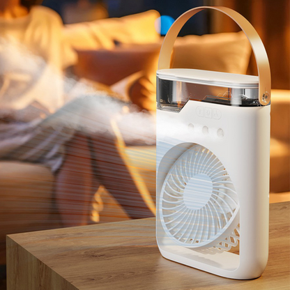 🔥SUMMER HOT SALE £18.99!!⚡0K+ SOLD!🧊❄️Portable Air Conditioner – Triple‑nozzle mist + fan, ice‑compatible for extra chill. 200ml tank, 7 colours, 5 speeds. Your personal summer oasis! 💨✨
