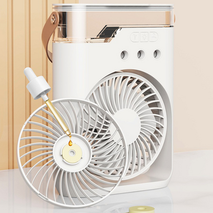🔥SUMMER HOT SALE £18.99!!⚡0K+ SOLD!🧊❄️Portable Air Conditioner – Triple‑nozzle mist + fan, ice‑compatible for extra chill. 200ml tank, 7 colours, 5 speeds. Your personal summer oasis! 💨✨