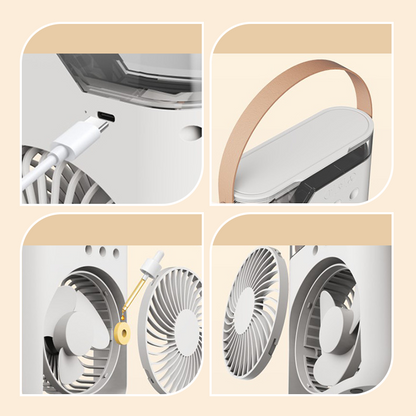 🔥SUMMER HOT SALE £18.99!!⚡0K+ SOLD!🧊❄️Portable Air Conditioner – Triple‑nozzle mist + fan, ice‑compatible for extra chill. 200ml tank, 7 colours, 5 speeds. Your personal summer oasis! 💨✨