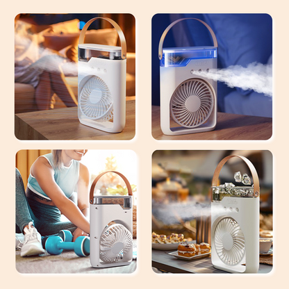 🔥SUMMER HOT SALE £18.99!!⚡0K+ SOLD!🧊❄️Portable Air Conditioner – Triple‑nozzle mist + fan, ice‑compatible for extra chill. 200ml tank, 7 colours, 5 speeds. Your personal summer oasis! 💨✨