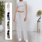 Women's Casual Solid Color T-Shirt & Straight Leg Pants Set
