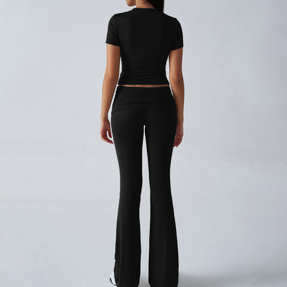 Women's Top & Flare Pants 2-Piece Set