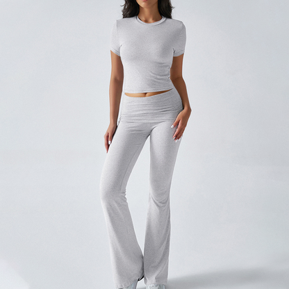 Women's Top & Flare Pants 2-Piece Set
