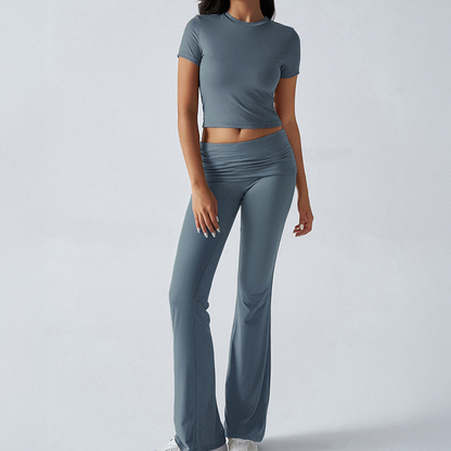 Women's Top & Flare Pants 2-Piece Set