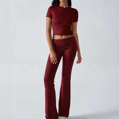 Women's Top & Flare Pants 2-Piece Set