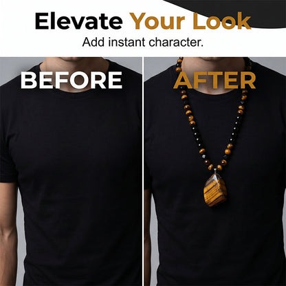 💎 2026 Sale — Over 29,000 Sold!🔥 Men's Tiger's Eye Beaded Necklace – Natural Gemstone 🧿
