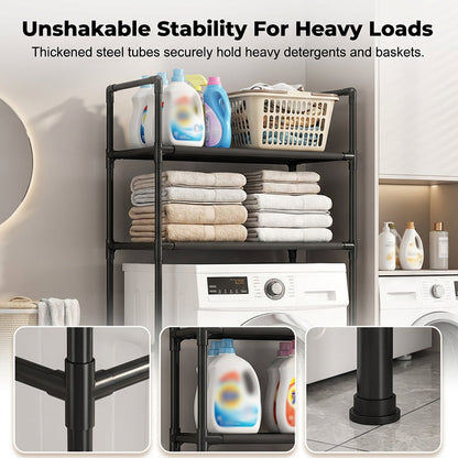 🗄️50% OFF NOW ! 🧺No-Drill Over-Washer Storage Rack, Waterproof Rustproof Laundry & Bathroom Organizer Shelf for Space Saving