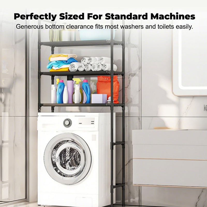 🗄️50% OFF NOW ! 🧺No-Drill Over-Washer Storage Rack, Waterproof Rustproof Laundry & Bathroom Organizer Shelf for Space Saving