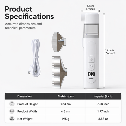 ⏰LIMITED TIME PRICE: ONLY ￡13.99!!!🔥Electric Pet Grooming Comb🐕Keep your furry friends away from mites, fleas and tangled fur！