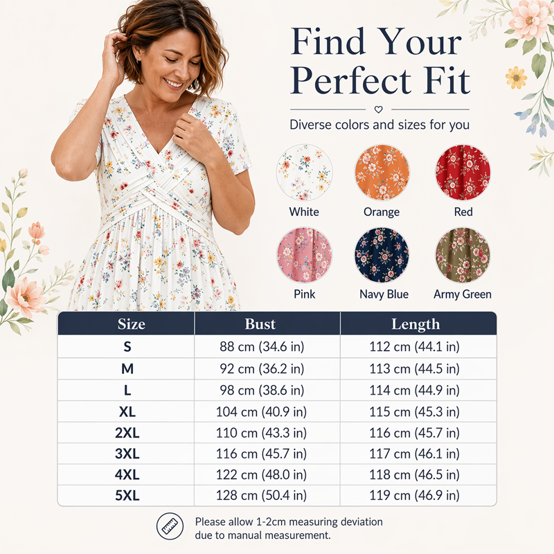 🔥LAST DAY SALE ONLY￡15.99!!🌿Women's V-Neck Floral Print Dress with Twist Waist