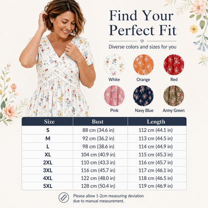 🔥LAST DAY SALE ONLY￡15.99!!🌿Women's V-Neck Floral Print Dress with Twist Waist