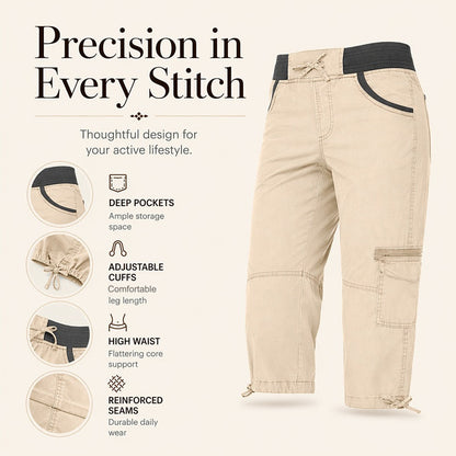 ❤️‍🔥50% OFF NOW !🌸Women's High-Waist Cargo Capri Pants with Pockets