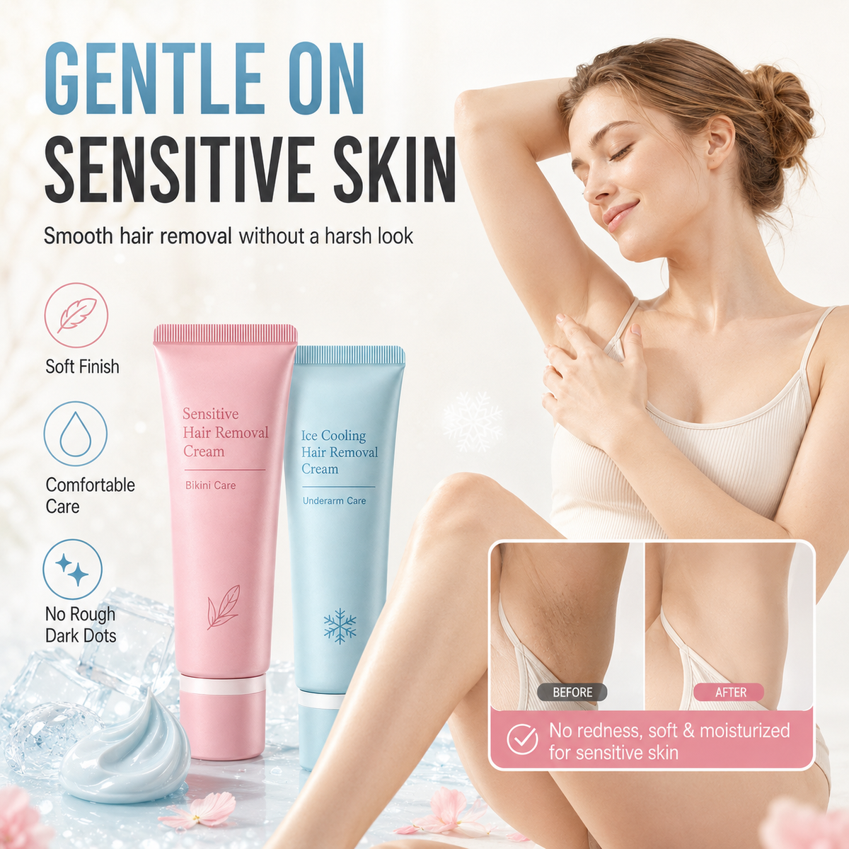 🔥LAST DAY SALE £6.99!!⚡50K+ SOLD!🧊💕Hair Removal Cream – Enriched with Rose & Lavender Oil, Niacinamide Brightening – Inhibits Regrowth, Longer-Lasting Smoothness!