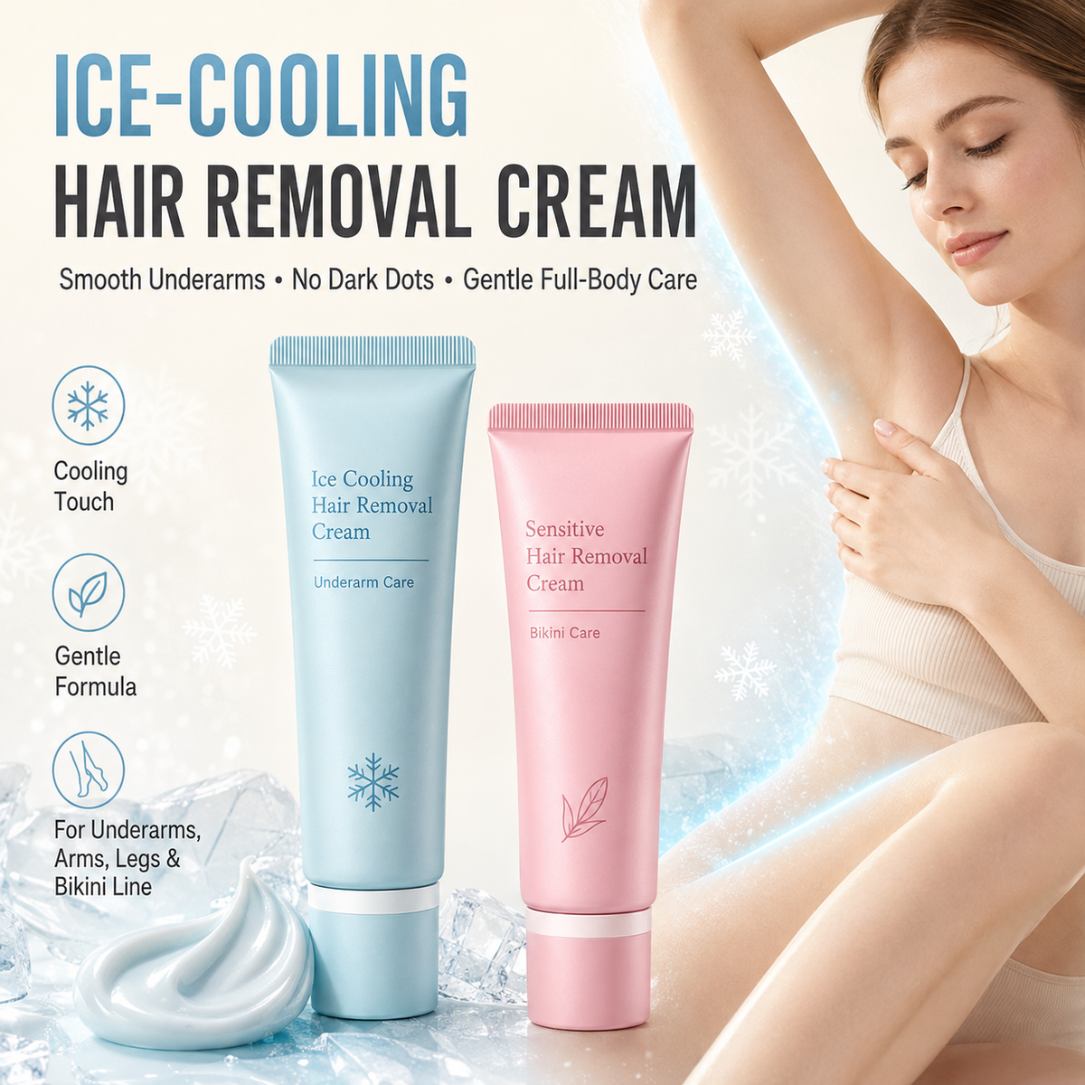 🔥LAST DAY SALE £6.99!!⚡50K+ SOLD!🧊💕Hair Removal Cream – Enriched with Rose & Lavender Oil, Niacinamide Brightening – Inhibits Regrowth, Longer-Lasting Smoothness!