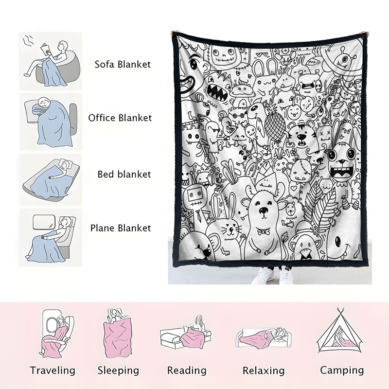 ✨Last Day 49% OFF🎨DIY Coloring Blanket with Markers🎁Perfect Gift For Family & Friends