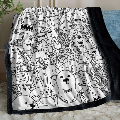 ✨Last Day 49% OFF🎨DIY Coloring Blanket with Markers🎁Perfect Gift For Family & Friends