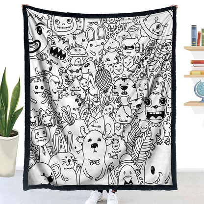 ✨Last Day 49% OFF🎨DIY Coloring Blanket with Markers🎁Perfect Gift For Family & Friends