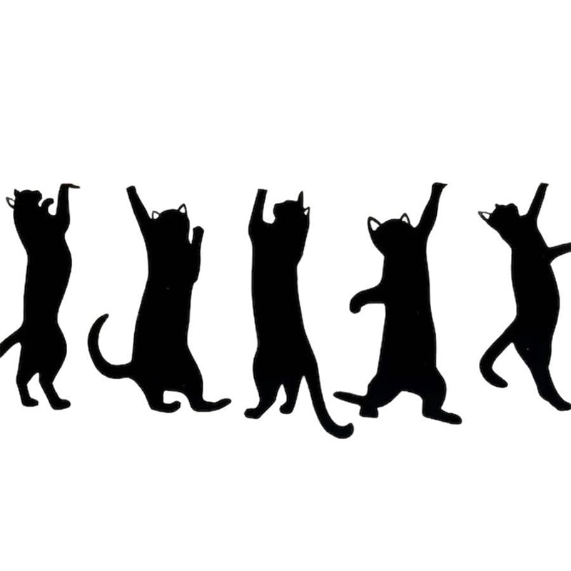 Adorable Cat-Shaped Metal Bookmark 5 PCS Set