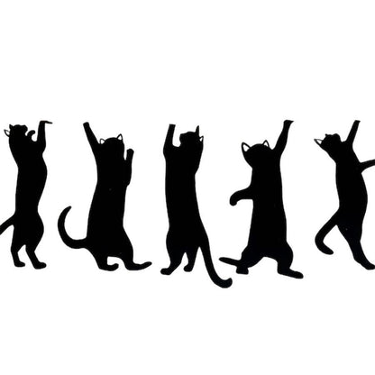 Adorable Cat-Shaped Metal Bookmark 5 PCS Set