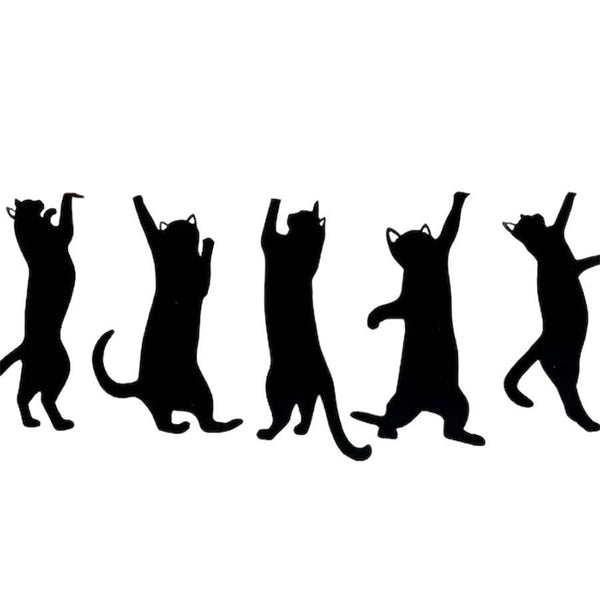 Adorable Cat-Shaped Metal Bookmark 5 PCS Set